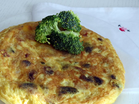 Tortilla de bacalao y brócoli