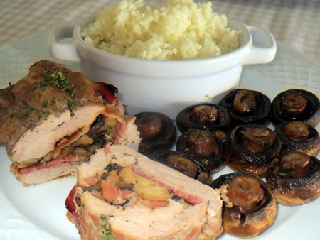 Solomillo relleno con caviar de patatas 