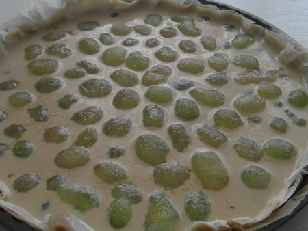 Quiche dulce de uvas